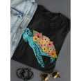 thumbnail image 3 of Floral Turtle T-Shirt Women -Smartprints Designs, Female Small, 3 of 4