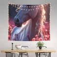 thumbnail image 2 of Xecao Flower White Horse patten Tapestry 60x51 Inches Wall Hanging Poster Tapestry for Living Room Bedroom Home Decor, 2 of 6