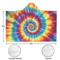 thumbnail image 3 of Wearable Blanket,Colorful Tie Dye Mandala Pattern Hooded Wearable Flannel Blanket for Adults & Teens,Winter Poncho Shawl Wrap Cape Cozy Anti-Pill,60"x80", 3 of 5