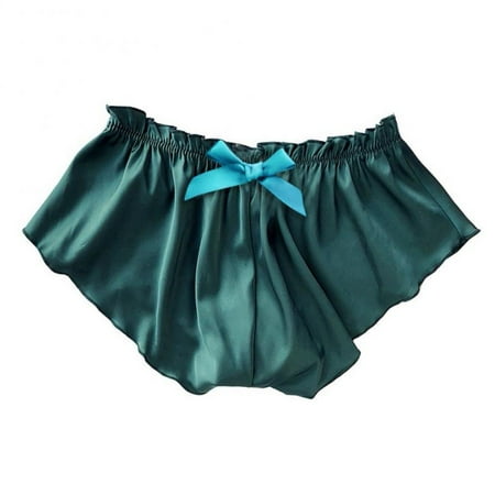 

Silk Satin womens Sexy Panties Flowers Floral Plus Size Lace Pajamas Underwear Women Shorts S-XXXL