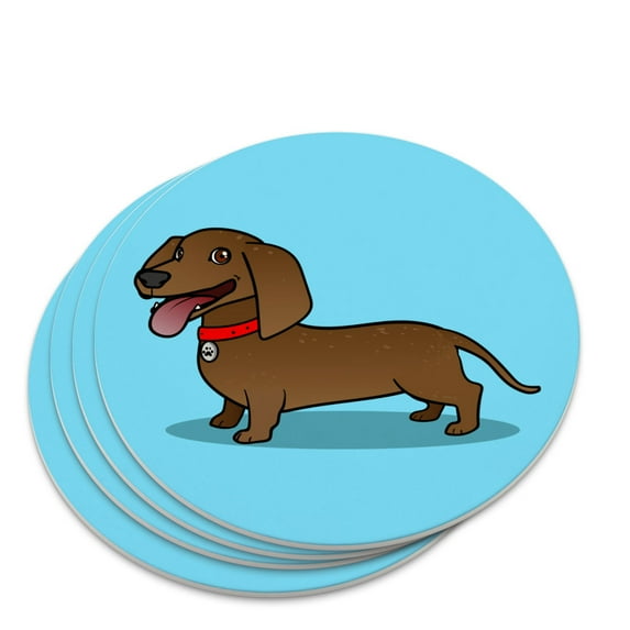 Dachshund Wiener Dog Cartoon Novelty Coaster Set