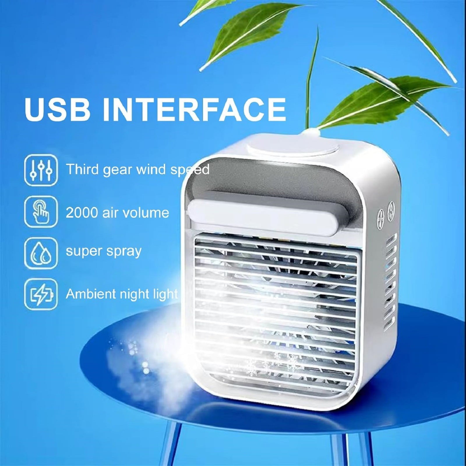 Clearance! Shishian Aire Acondicionado Portatil Portable Air Conditioners New 2.0 Portable Ac Rechargeable Fan Air Conditioner Super Quiet 3 Speed Mini Portable Air Conditioner For Room Outdoor Coolin