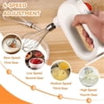 thumbnail image 5 of Cordless Hand Mixer, Handheld Egg Beater Electric Handheld 4 Speed Adjustable Mini Hand Mixer Electric Mixer, USB, 1500mAh(White), 5 of 5