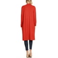 thumbnail image 3 of Women's Casual Loose Fit Side Pockets Solid Soft Lightweight Long Cardigan, 3 of 4