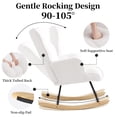 thumbnail image 5 of Nursery Rocking Chair Teddy, Upholstered Glider Rocker with High Backrest, Comfortable Stylish Accent Armchair with Padded Seat for Living Rooms, Bedrooms, Offices, 5 of 8