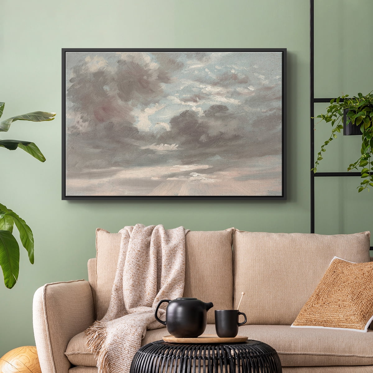 Vintage Landscape-CCXXXV By Wexford Home Framed in Black Wood Gallery Wrapped Canvas 27 in. x 41 in.