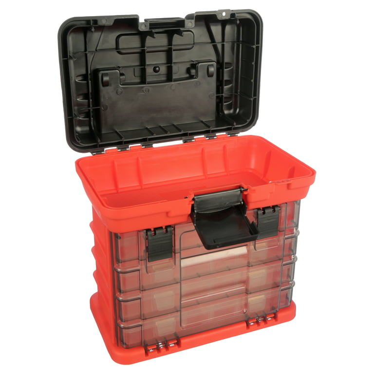 73 Compartment Durable Plastic Storage Tool Box in Red