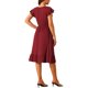 thumbnail image 3 of Vestido Casual de Verano para Mujeres INSPIRE CHIC con Bolsillos, Manga Corta con Volantes, Cuello Redondo, dobladillo con Volantes, Midi, XL, Rojo, 3 of 4