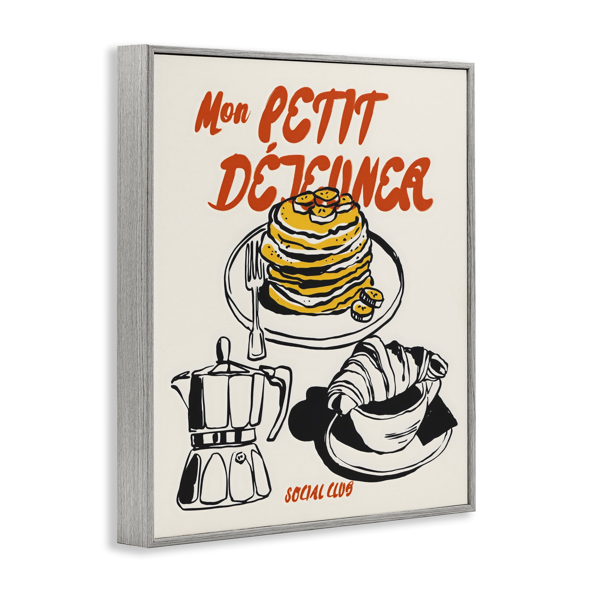 Stupell Industries My Breakfast Pancakes Spread Gray Framed Giclee Art, design by The Prints Vibe