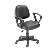 Boss Office & Home LeatherPlus Adjustable Computer Desk Chair, Black