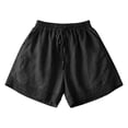 thumbnail image 4 of Delayuji Womens Linen Short Elastic High Waist Lace Trim Loose Shorts Breathable Casual Loungewear Pants Summer, 4 of 5