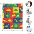 thumbnail image 4 of Colorful Cartoon Dinosaurs Squares Pattern Blanket,Comfortable Soft Lamb Wool Throw Blanket,All Season,Warm Lightweight Blankets for Sofa Bed Couch Living Room Chair,30"x40", 4 of 4