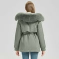 thumbnail image 6 of PFRNLF Winter Coats for Women Thicken Fleece Outerwear Windproof Warm Puffer Jacket with Faux Fur Hood, 6 of 8