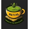 thumbnail image 5 of Matcha Teacup Green Is The New Black Men's Black Sleep Pajama Pants-Large, 5 of 6