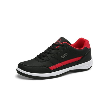 

SIMANLAN Men s Casual Dress Sneakers Athletic Shoes for Men Lightweight Mesh Running Shoes Comfy Walking Workout Sneakers for Men Black Red 9.5