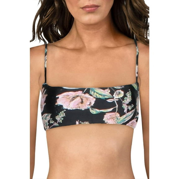 O'Neill Womens Van Don Floral Reversible Swim Top Separates Black M