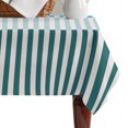 thumbnail image 4 of Colorful Stripe Table Cloth Waterproof Tablecloths, Modern Teal Blue Green Vertical Striped Tablecloth Dining Table Cover for Kitchen Party Tabletop Outdoor, Rectangle Tablecloth 52x70 Inch, 4 of 9