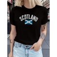 thumbnail image 1 of Teediy Flag SCOTLAND Distressed White Letters Pure Women'S T Shirt Comfort Fit, 1 of 5