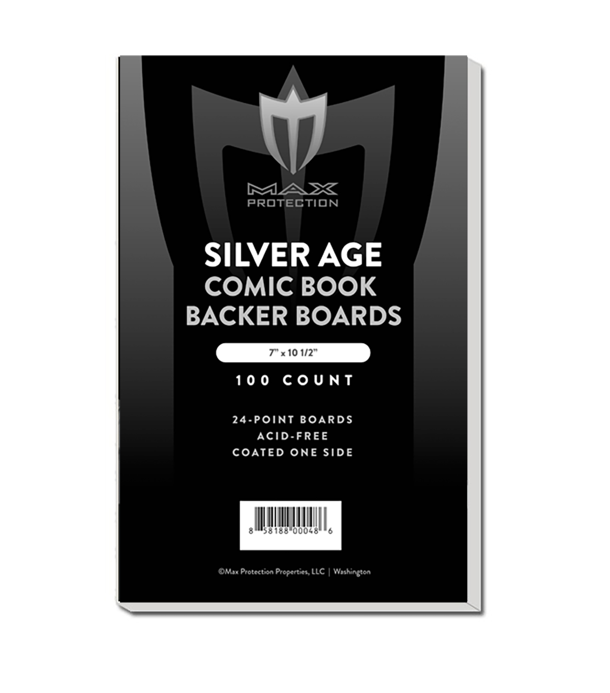 Max Pro Premium Comic Book Backing Boards, Silver, 100 Boards Per Pack 