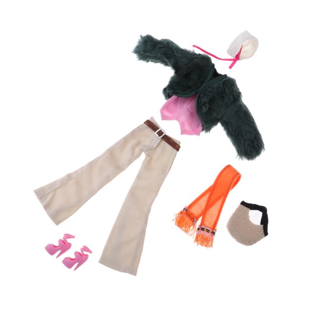 7pcs de felpa pantalones sombrero ropa traje traje casual para muñeca de 30 cm vestir Zulema Trajes de muñeca con zapatos