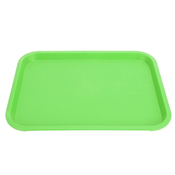 Bandeja de comida rápida PP rectangular gruesa antideslizante bandeja de servicio de alimentos multiusos para restaurante cantina verde