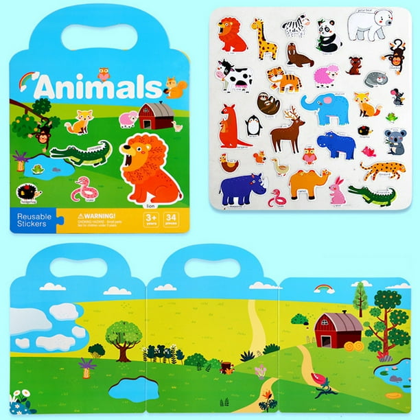 Reusable Sticker Book Children's Stickers Activity Books Children's Guide Stickers Kids Learning Educational Toy Sticker