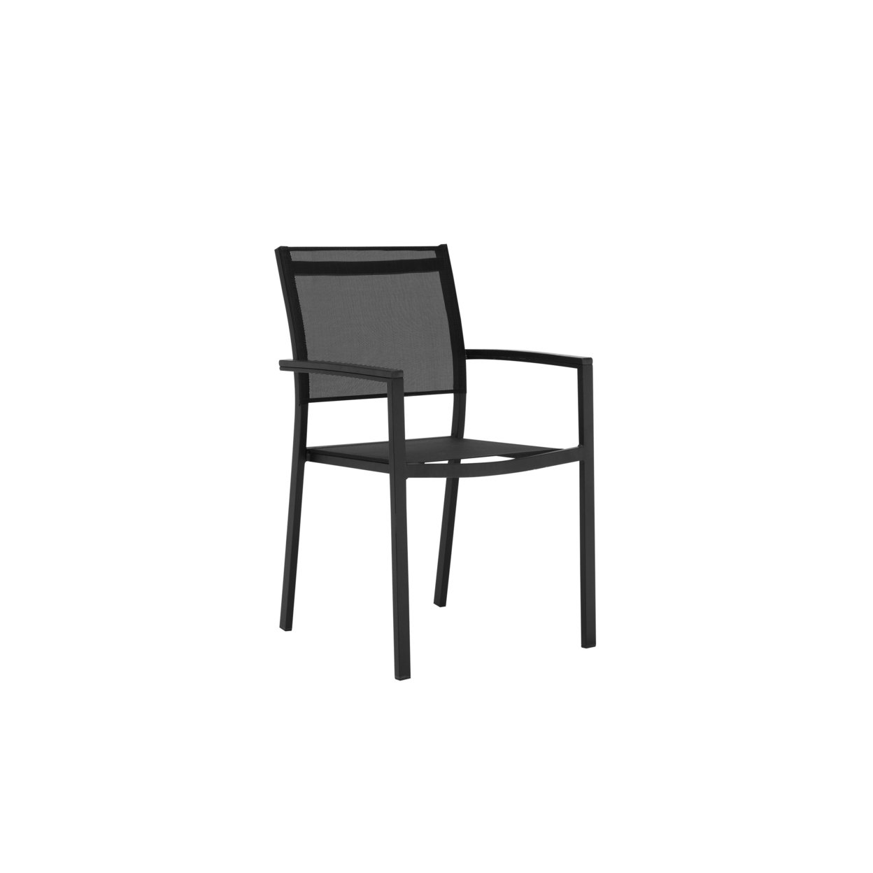 Fifi 21 Inch Set of 6 Dining Chairs, Black Aluminum Frame, Easily Stackable- Saltoro Sherpi - image 3 of 5