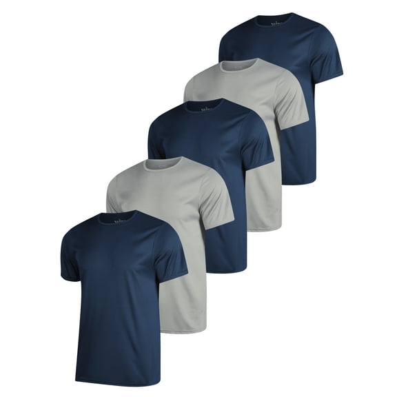 5 Pack Men's Active Quick Dry Crew Neck T Shirts, Athletic Running Gym Workout Short Sleeve Tee Tops Breathable Summer Shirt Multipack