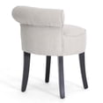 thumbnail image 3 of Bowery Hill Contemporary Linen Fabric/Leather Lounge Stool in Beige, 3 of 5