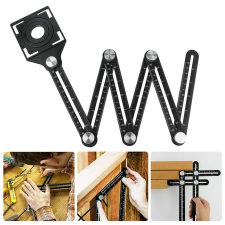 Perforated Tool (Multi Angle Measuring Ruler, Premium Aluminum Alloy Easy Angle Ruler, Metal Angleizer Template Tool with Perforated Mold for Builders, Craftsmen, Carpenters,)