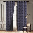 thumbnail image 4 of Vargottam Abstract Maze Design Blackout Curtains - Set of 2 Panels, 52 x 84 Inches Each - Light Blocking & Thermal Insulated Drapes with Grommet Top for Bedroom & Living Room - Blue, 4 of 9