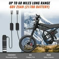 thumbnail image 4 of Riding'times GT54 Pro Electric Dirt Bike for Teens Adults, 60V 25AH 40MPH Ebike with 14"/12" Motorcycle Tire, 3000W Dual Hydraulic Brakes Mountain Off-Road Dirtbike, 4 of 10