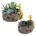 thumbnail image 3 of Creative Resin Succulent Plant Pot Container Herb Flower Basket Home Garden Decor Giraffe, 3 of 5