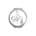 thumbnail image 1 of Hand Line Dessin Modèle Main Compact Miroir Rond Portable Poche Verre, 1 of 3