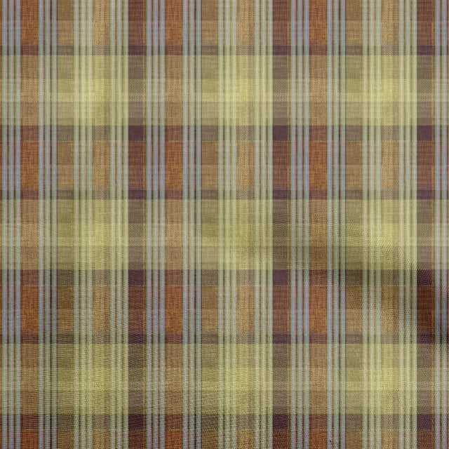 oneOone Cotton Poplin Light Green Fabric Check Dress Material Fabric Print Fabric By The Yard 56 Inch Wide