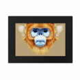 thumbnail image 1 of Golden mono de nariz chata animal Marco de Fotos de escritorio imagen Arte Negro Pintura 5x7 pulgadas, 1 of 4