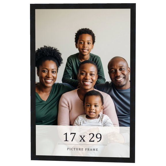 17x29 Frame Black Real Wood Picture Frame Width 0.75 inches | Interior Frame Depth 0.5 inches |