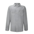 thumbnail image 4 of Mens Casual Button Down Shirts Long Sleeve Chambray Shirts Fashion Spring And Fall Casual Cotton And Linen Lapel Shirt Shirt Breathable Cotton And Linen Tops Wrinkle Free Shirt, 4 of 4