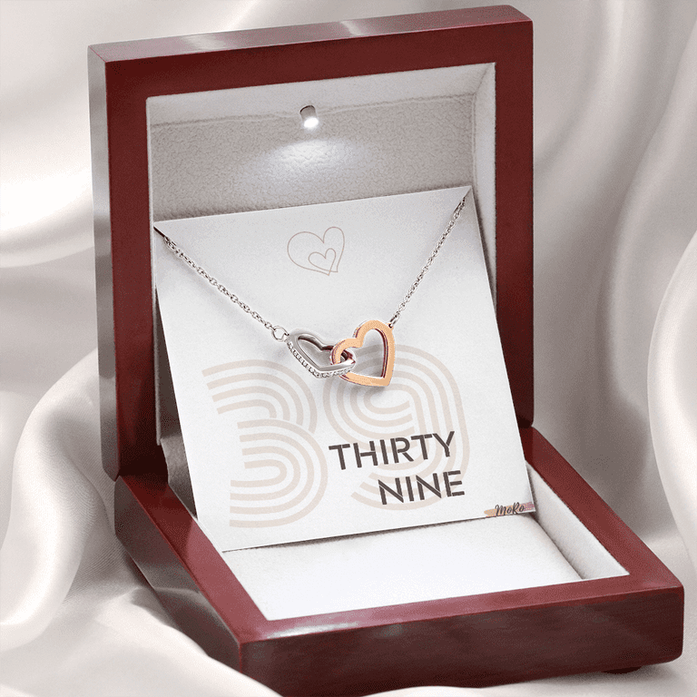 Happy 39th Birthday Jewelry Gift for Girls Women， Necklace Mother Daughter  Sister Aunt Niece Cousin Friend Birthday Gift with Message Card and Gift