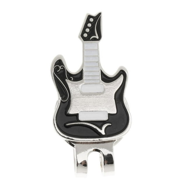 Clip estándar con r de bola de guitarra electrónica Negro + blanco shamjiam Marcador de pelota de golf