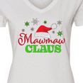thumbnail image 4 of Inktastic Mawmaw Claus with Christmas Santa Hat and Snowflakes Women's V-Neck T-Shirt, 4 of 5