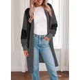 thumbnail image 3 of Eytino Cardigans for Women Cardigan Sweaters Open Front Oversized Color Block Cardigan Coats with Pockets S-2XL, 3 of 4