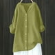 thumbnail image 2 of Vestidos Casuales Para Mujer, Blusas De Mujer De Moda Blusa de verano para mujer con cuello en V, manga larga, botones sueltos y lino, 2 of 7