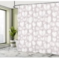 thumbnail image 4 of Ambesonne Neutral Shower Curtain, Pastel Colored Hearts Art, 69"Wx70"L, Pearl and White, 4 of 4