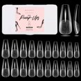thumbnail image 1 of Uail Tips Makartt Coffin, 500 unidades, tapa completa, transparente, remojo, 1 of 9