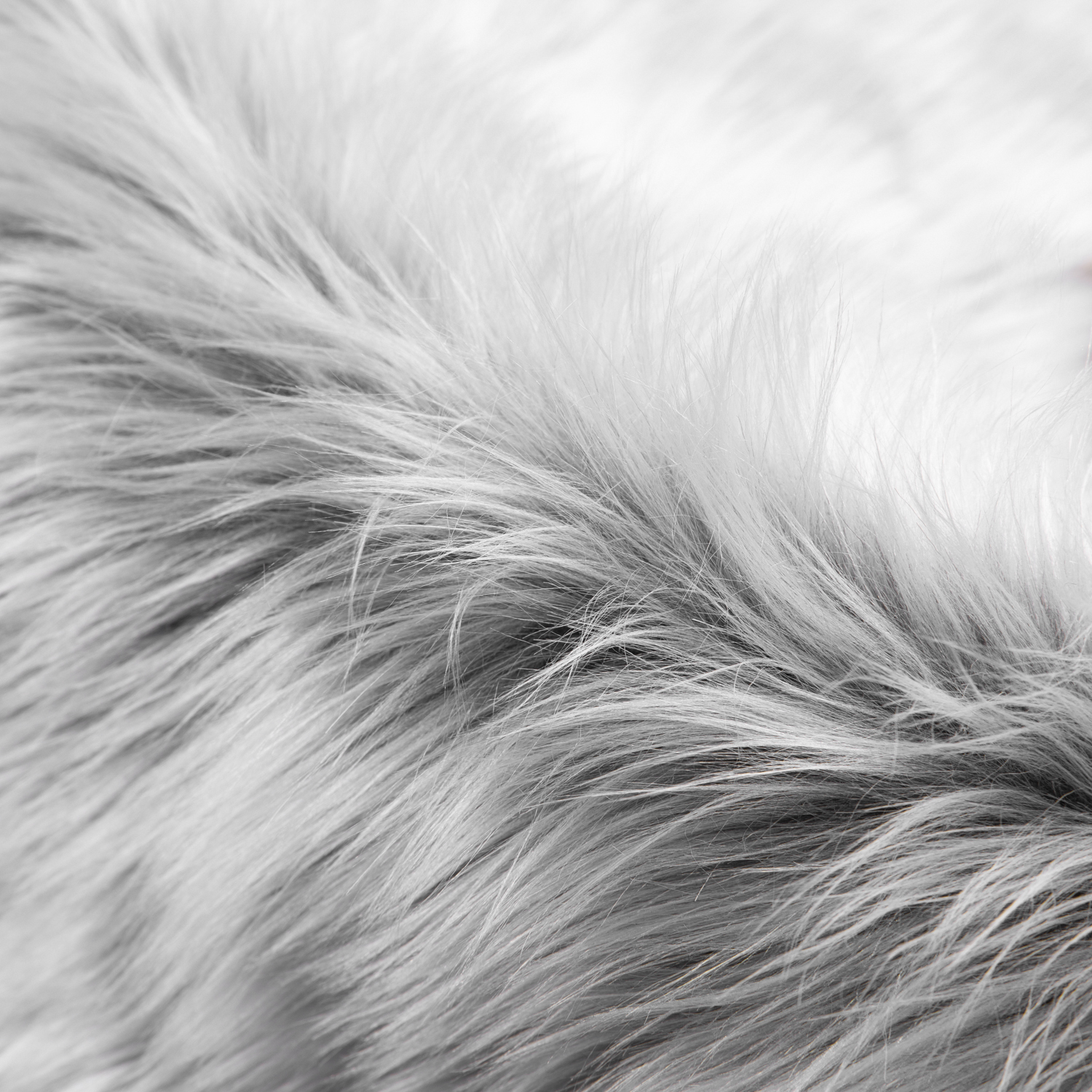 Deluxe Ultra Soft Faux Sheepskin Fur Series Fluffy Decorative Indoor Shag Area Rug, 3 x 5 Feet Rectangle, Gray and White, 1 Pack
