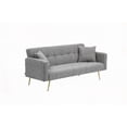 thumbnail image 5 of Grey Teddy Fleece 71.7-inch Sofa Bed - Strong Construction with Solid Wood & Artificial Wood Frame, 5 of 9