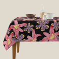 thumbnail image 3 of Wukai Lilies Flowers Waterproof Tablecloth for Kitchen Dining, Fits Square Tables for 2-4 Seats -54"x54", 3 of 7