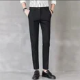 thumbnail image 2 of Pantalones de verano para hombre, pantalones de traje de oficina para hombre, pantalones de trabajo negros rectos 2024, reseñas coreanas, muchos vestidos formales clásicos de moda de licra, 2 of 5
