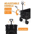 thumbnail image 4 of Folding Garden Wagon – Heavy Duty 440 lb Load, 150L – 7" PVC Wheels – Collapsible Handcart – Drink Holders & Side Pockets – Grocery, Camping & Outdoor, 4 of 7